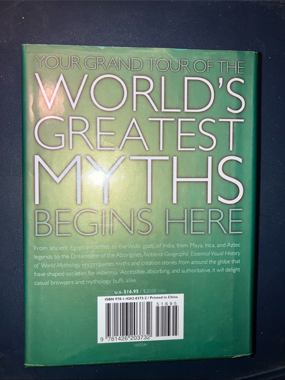 National Geographic Green Hardcover: Essential Visual History of World Mythology - Picture 2 of 3